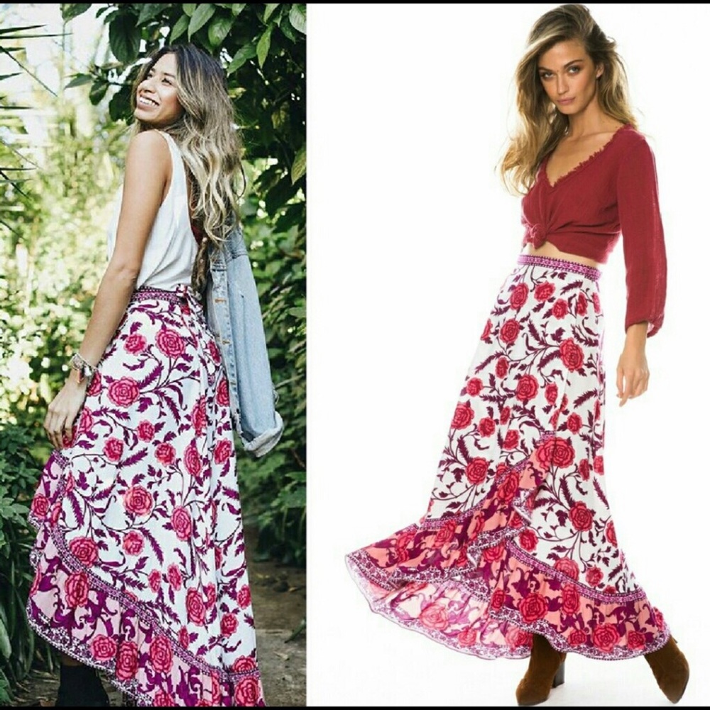 Arnhem Carolina Rose Blush Wrap Skirt and Blouse